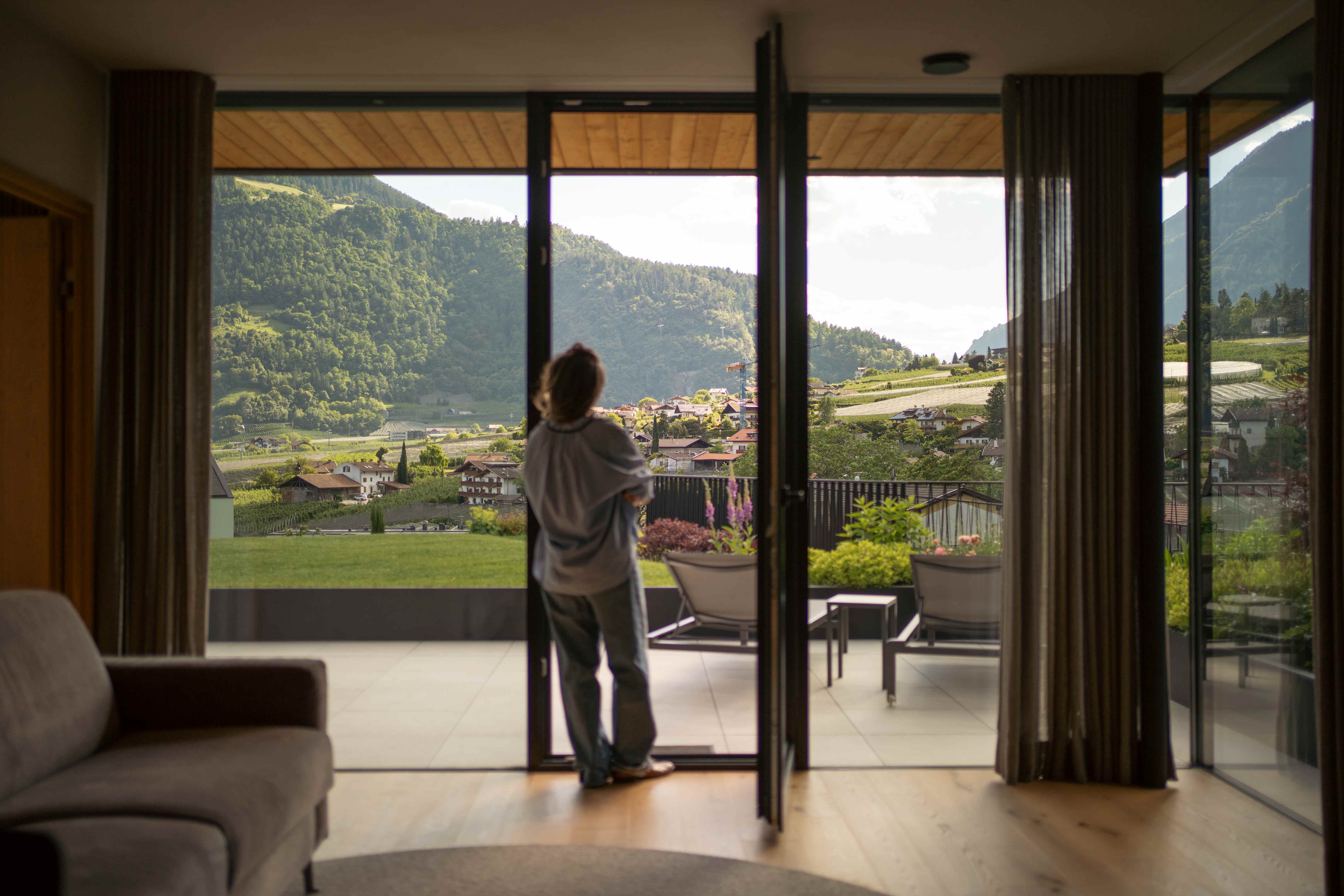 Aussicht von der Ferienwohnung nach Algund bei Meran